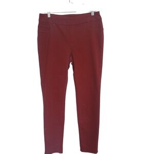 Chicos‎ Red Pull On Jeggings Womens Size 8R 1R Brick Red Stretch Denim Pants